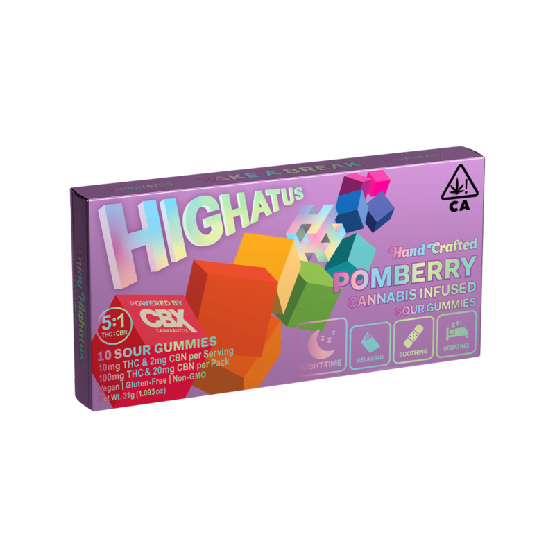 Highatus THC + CBN Sour Gummies - PomBerry 100mg